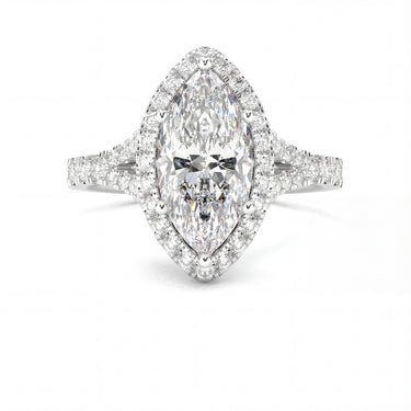 Vintage Halo Pavé Marquise Cut Diamond Ring - Beyon Diamond