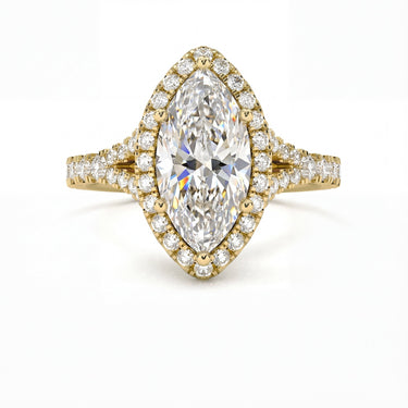 Vintage Halo Pavé Marquise Cut Diamond Ring - Beyon Diamond