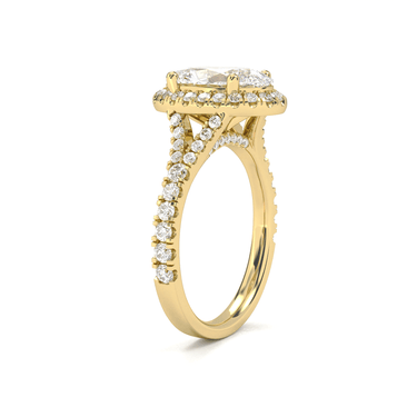 Vintage Halo Pavé Oval Cut Diamond Ring - Beyon Diamond
