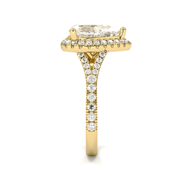 Vintage Halo Pavé Pear Cut Diamond Ring - Beyon Diamond