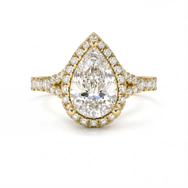 Vintage Halo Pavé Pear Cut Diamond Ring - Beyon Diamond