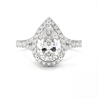 Vintage Halo Pavé Pear Cut Diamond Ring - Beyon Diamond