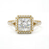Vintage Halo Pavé Princess Cut Diamond Ring - Beyon Diamond