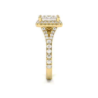 Vintage Halo Pavé Princess Cut Diamond Ring - Beyon Diamond
