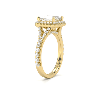 Vintage Halo Pavé Princess Cut Diamond Ring - Beyon Diamond