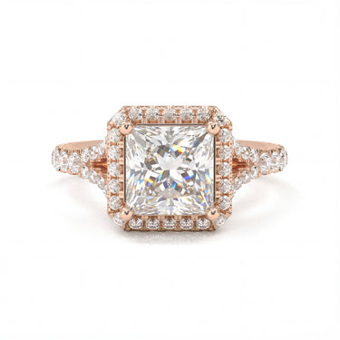 Vintage Halo Pavé Princess Cut Diamond Ring - Beyon Diamond