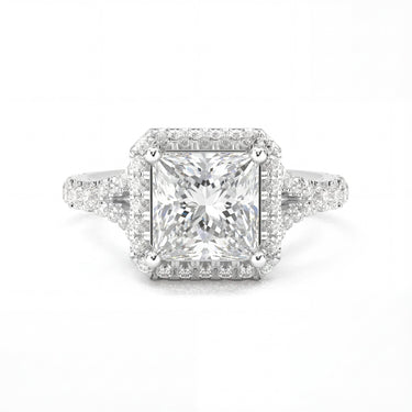 Vintage Halo Pavé Princess Cut Diamond Ring - Beyon Diamond