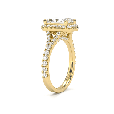 Vintage Halo Pavé Radiant Cut Diamond Ring - Beyon Diamond