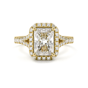 Vintage Halo Pavé Radiant Cut Diamond Ring - Beyon Diamond