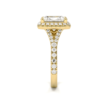 Vintage Halo Pavé Radiant Cut Diamond Ring - Beyon Diamond