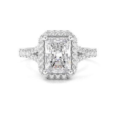 Vintage Halo Pavé Radiant Cut Diamond Ring - Beyon Diamond