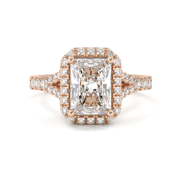 Vintage Halo Pavé Radiant Cut Diamond Ring - Beyon Diamond