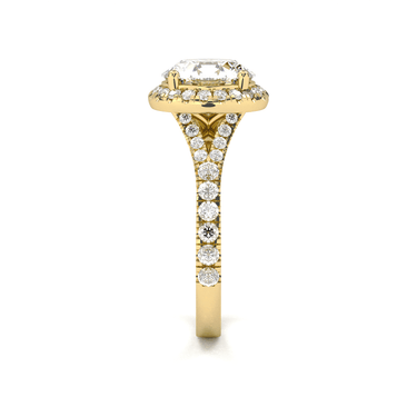 Vintage Halo Pavé Round Cut Diamond Ring - Beyon Diamond