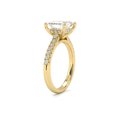 Vintage Pavé Hidden Halo Asscher Cut Diamond Ring - Beyon Diamond