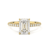 Vintage Pavé Hidden Halo Emerald Cut Diamond Ring - Beyon Diamond
