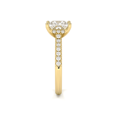 Vintage Pavé Hidden Halo Princess Cut Diamond Ring - Beyon Diamond