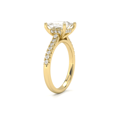 Vintage Pavé Hidden Halo Princess Cut Diamond Ring - Beyon Diamond