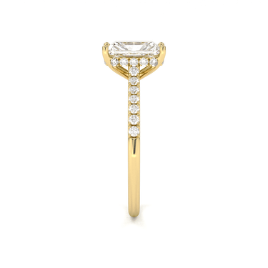 Vintage Pavé Hidden Halo Radiant Cut Diamond Ring - Beyon Diamond