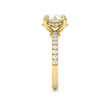 Vintage Pavé Hidden Halo Round Cut Diamond Ring - Beyon Diamond
