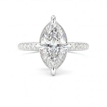 Vintage Pavé with Halo Marquise Cut Diamond Ring - Beyon Diamond
