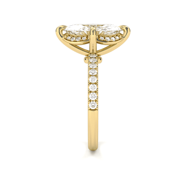 Vintage Pavé with Halo Marquise Cut Diamond Ring - Beyon Diamond