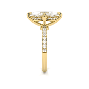 Vintage Pavé with Halo Marquise Cut Diamond Ring - Beyon Diamond