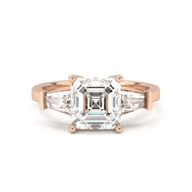 Vivienne Three Stone Asscher Cut Diamond Ring - Beyon Diamond
