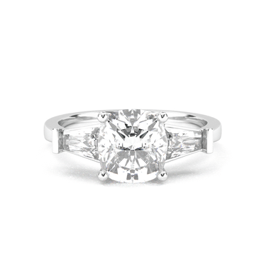 Vivienne Three Stone Cushion Cut Diamond Ring - Beyon Diamond