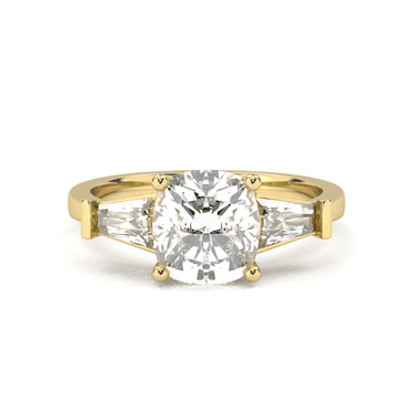 Vivienne Three Stone Cushion Cut Diamond Ring - Beyon Diamond