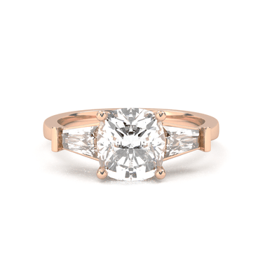 Vivienne Three Stone Cushion Cut Diamond Ring - Beyon Diamond