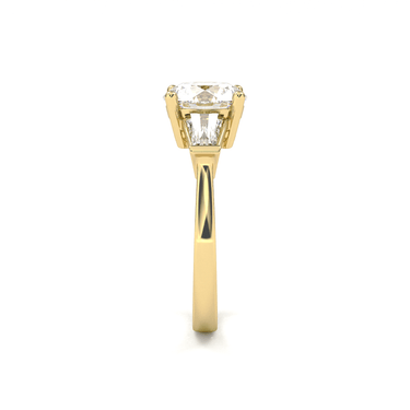 Vivienne Three Stone Emerald Cut Diamond Ring - Beyon Diamond