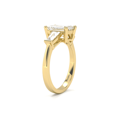 Vivienne Three Stone Emerald Cut Diamond Ring - Beyon Diamond