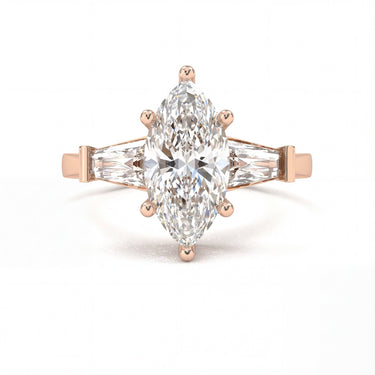 Vivienne Three Stone Marquise Cut Diamond Ring - Beyon Diamond