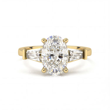 Vivienne Three Stone Oval Cut Diamond Ring - Beyon Diamond
