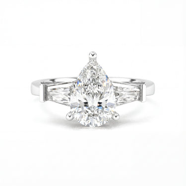 Vivienne Three Stone Pear Cut Diamond Ring - Beyon Diamond