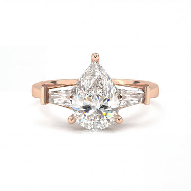 Vivienne Three Stone Pear Cut Diamond Ring - Beyon Diamond