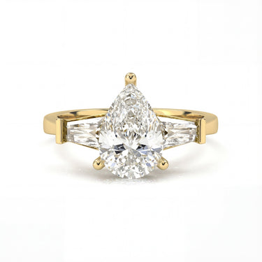 Vivienne Three Stone Pear Cut Diamond Ring - Beyon Diamond