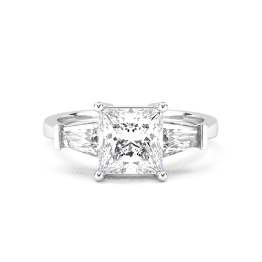 Vivienne Three Stone Princess Cut Diamond Ring - Beyon Diamond