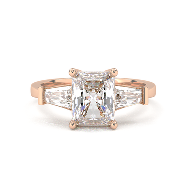 Vivienne Three Stone Radiant Cut Diamond Ring - Beyon Diamond