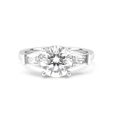 Vivienne Three Stone Round Cut Diamond Ring - Beyon Diamond