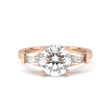 Vivienne Three Stone Round Cut Diamond Ring - Beyon Diamond