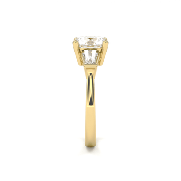 Vivienne Three Stone Round Cut Diamond Ring - Beyon Diamond