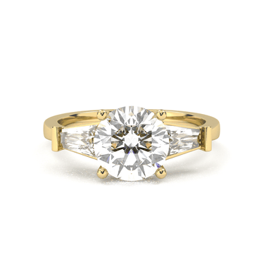 Vivienne Three Stone Round Cut Diamond Ring - Beyon Diamond