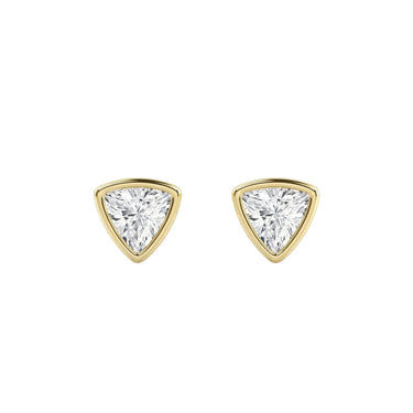 Solitaire Trillion Diamond Earring in Bezel Setting - Le Bezel 